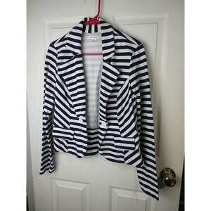 JohnPaulRichard Navy and White Striped Blazer